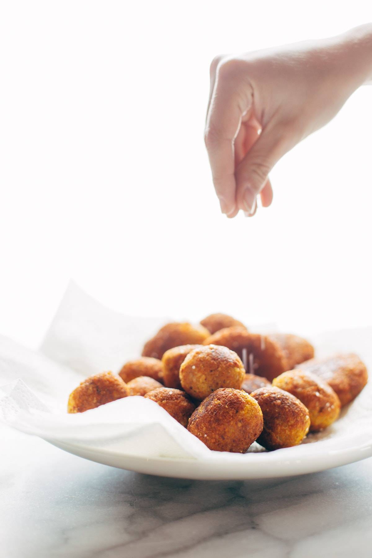 Sweet Potato Falafel on a plate.