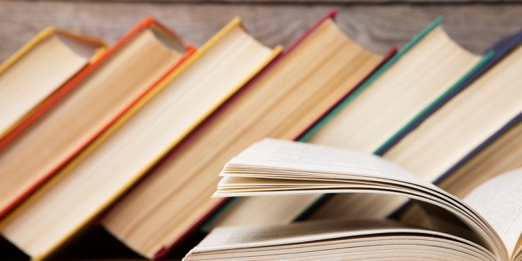 Books on a bookshelf