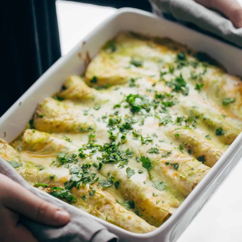 A picture of Breakfast Enchiladas with Roasted Poblano Sauce