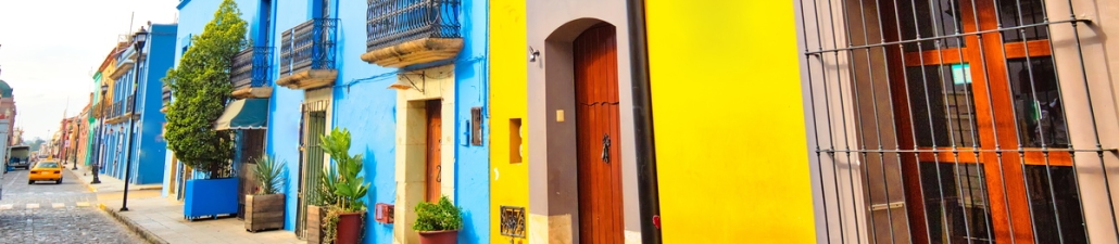 Colorful colonial street in Mexico