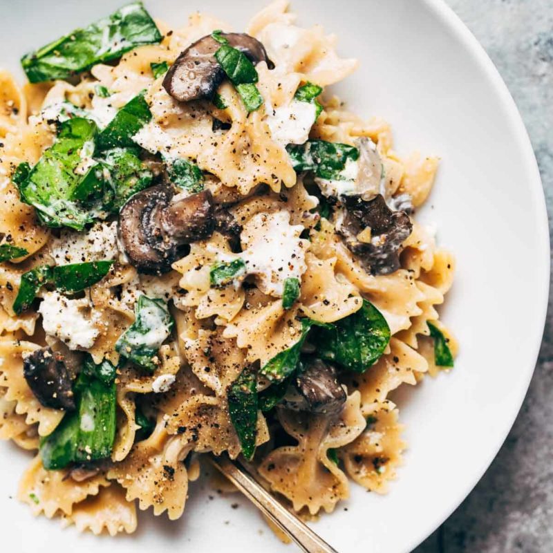 Date Night Mushroom Pasta with Goat Cheese