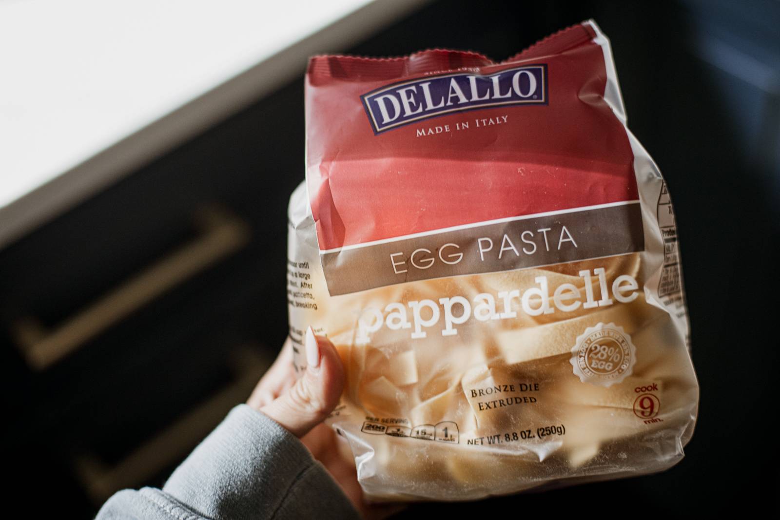 Package of DeLallo pappardelle.