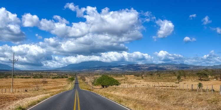 Mexico highway in the dry season