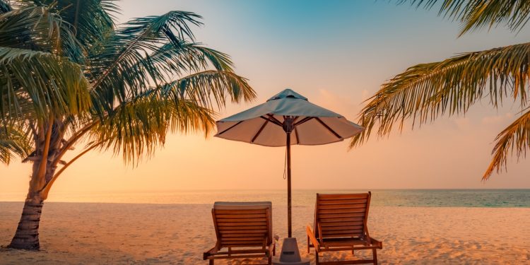 Relaxing Beach at Sunset