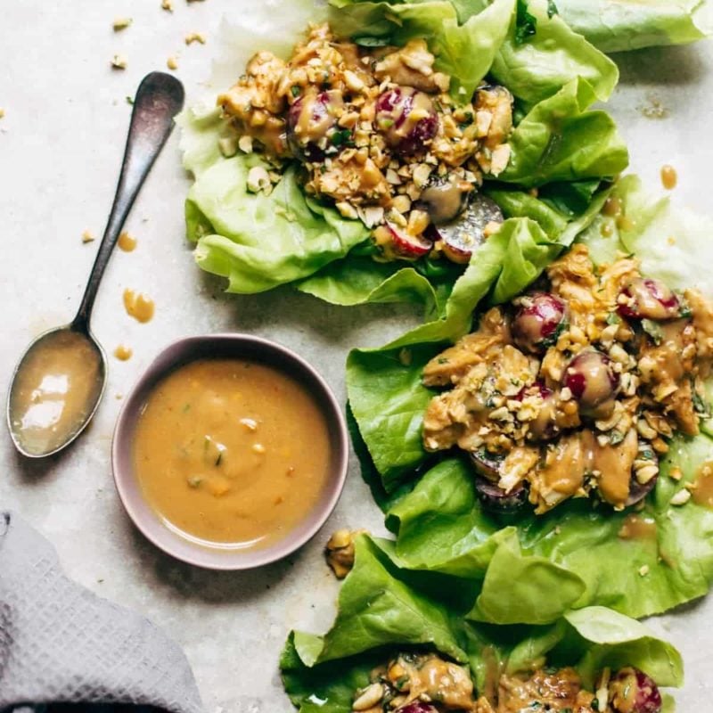 A picture of Creamy Miso Peanut Chicken Lettuce Wraps