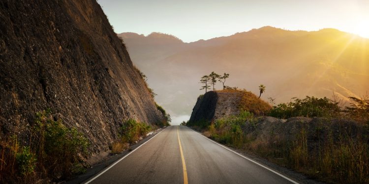 Open road with fog ahead