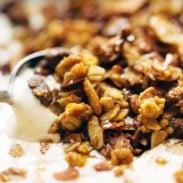 Pumpkin Granola with yogurt.