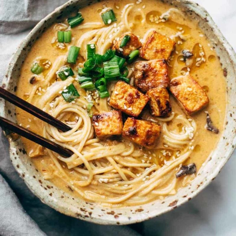 A picture of Homemade Spicy Ramen with Tofu