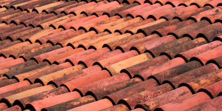 Roof top tiles covering house