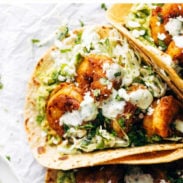 Spicy shrimp tacos pin