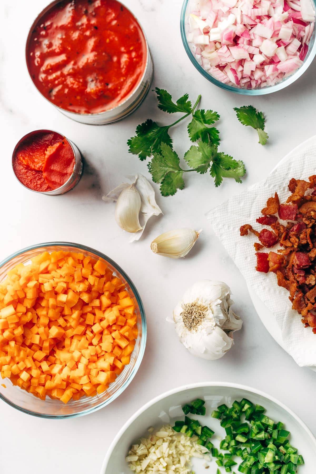 Ingredients for Sunday chili.