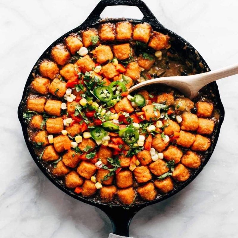 Sweet potato tater tot hotdish