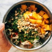 Thai chicken salad in a bowl.