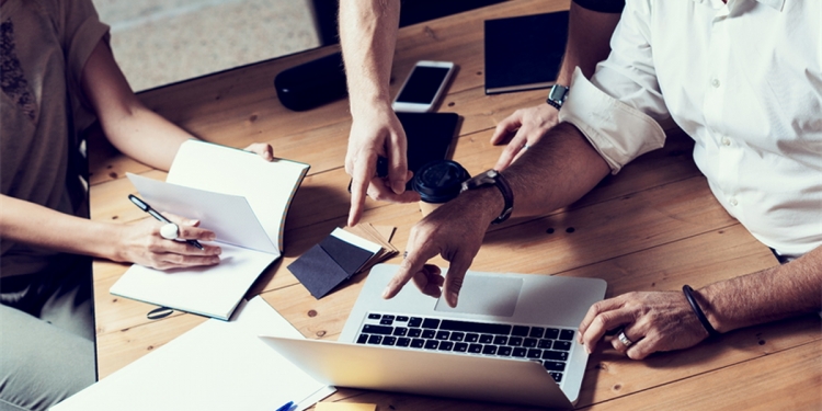 People working together at a desk