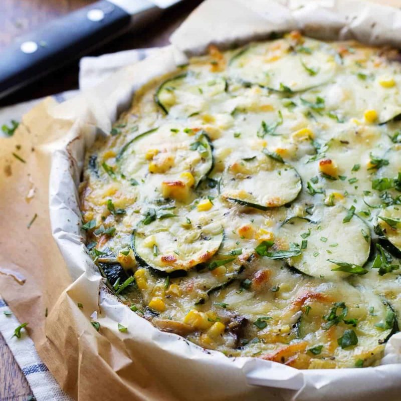 Sweet corn and zucchini pie.